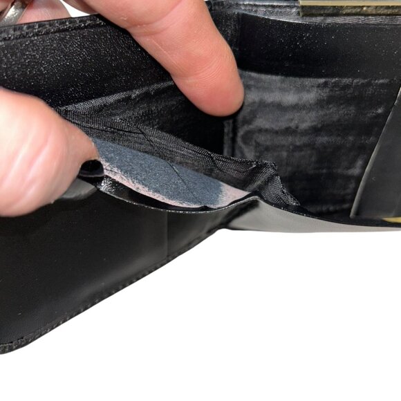 Gucci Italy Vintage 1960s  Black leather coin purse wallet SPECTACULAR red green - Picture 5 of 10